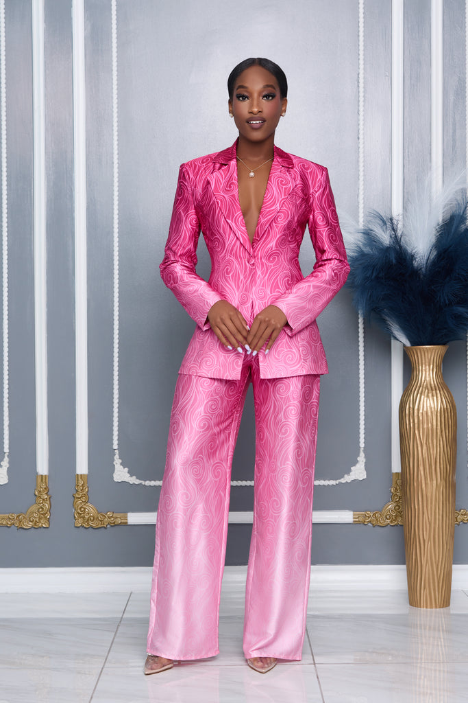 OMBRE FUCHSIA JACKET AND PANTS SET