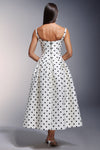 PARIS TAILORED SQUARE NECKLINE POLKA DOT DRESS