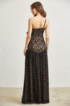 3D FLOWER LACE DROPWAIST MAXI DRESS (BLACK)