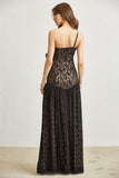 3D FLOWER LACE DROPWAIST MAXI DRESS (BLACK)