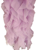 ONE SHOULDER STRAP LAYERED RUFFLE TIERED MAXI DRESS (LAVENDER)