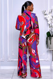 VIBRANT ABSTRACT PRINT TWO-PIECE PANTS SET