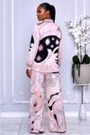 ABSTRACT PRINT TWO-PIECE PANTS SET
