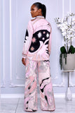 ABSTRACT PRINT TWO-PIECE PANTS SET