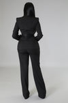 PARIS CHIC DOUBLE BREASTED BLAZER AND PANTS SET (BLACK)