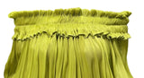 DRAMA BALLOON SLEEVES RUCH MINI DRESS AND SHORT SET (CHARTREUSE)