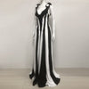 REINE V-NECK 3D FLOWERS BANDAGE CORSET MAXI DRESS (BLACK/WHITE)