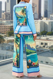 ALOHA PRINT THREE-PIECE SUIT SET (BLUE MULTI)