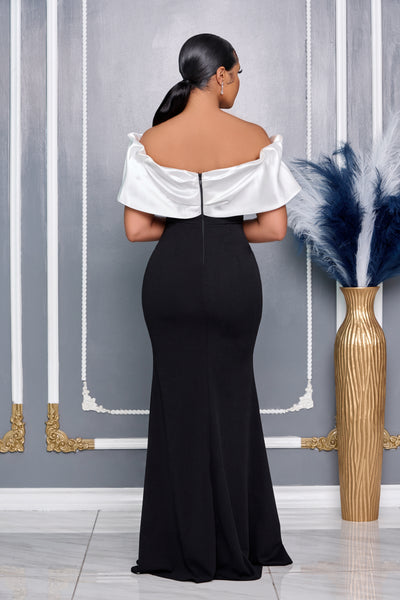 SWEETHEART NECKLINE OFF SHOULDER RUFFLE MERMAID MAXI DRESS