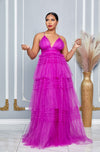 TULLE LAYERS OPEN BACK MAXI DRESS (VIOLET)