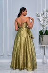 STRAPLESS SWEETHEART NECKLINE SIDE BOW STATEMENT GOWN