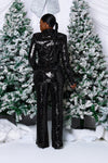 ICON BLACK SEQUIN BLAZER PANTSUIT
