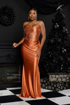 RECTANGLE RHINESTONE SATIN MERMAID MAXI DRESS (CINNAMON)