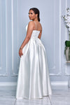 CINDERELLA  TEXTURED SATIN BALLGOWN WITH ADJUSTABLE STRAPS