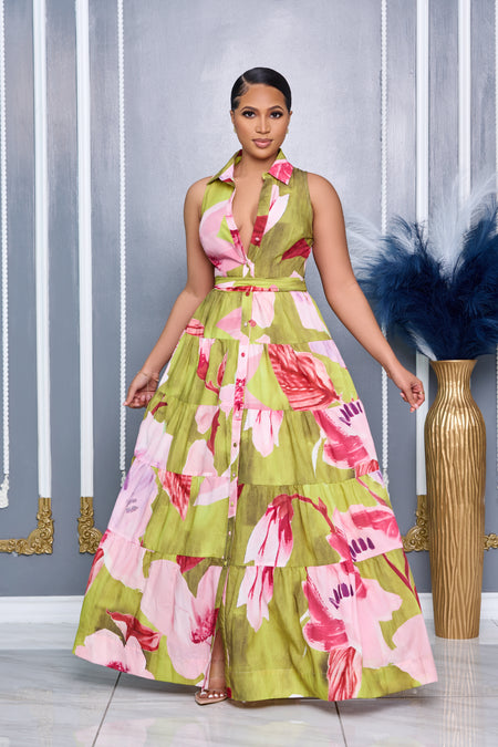 FIRST LADY FRONT BOW PEPLUM MIDI DRESS (WHITE)