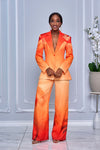 TROPICAL OMBRE PALM TREE PRINT JACKET AND PANTS SET