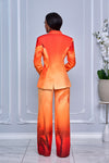TROPICAL OMBRE PALM TREE PRINT JACKET AND PANTS SET