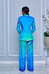 TROPICAL OMBRE PALM TREE PRINT JACKET AND PANTS SET