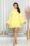 MISS CHIC NECK BOW BUBBLE DRESS (YELLOW)