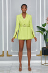 CHIC BOSS BLAZER-INSPIRED ROMPER (CHARTREUSE)