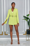 CHIC BOSS BLAZER-INSPIRED ROMPER (CHARTREUSE)