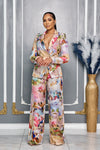 RENAISSANCE SKY BLAZER  AND PANTS SUIT