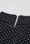 CASCADE RUFFLE POLKA DOT BOWKNOT CHIFFON MAXI DRESS (BLACK/WHITE)