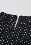 CASCADE RUFFLE POLKA DOT BOWKNOT CHIFFON MAXI DRESS (BLACK/WHITE)