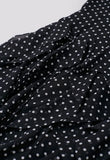 CASCADE RUFFLE POLKA DOT BOWKNOT CHIFFON MAXI DRESS (BLACK/WHITE)