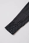 CASCADE RUFFLE POLKA DOT BOWKNOT CHIFFON MAXI DRESS (BLACK/WHITE)