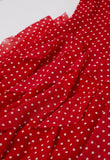 CASCADE RUFFLE POLKA DOT BOWKNOT CHIFFON MAXI DRESS (RED/WHITE)