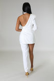 ONE SHOULDER WITH TRIANGLE TOP JUMPSUIT (WHITE))